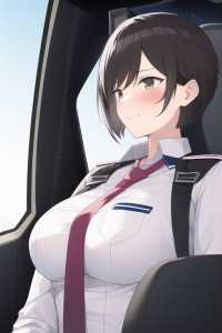 girl, very short hair, pilot uniform, white shirt, necktie, cockpit s-2016122615.png
